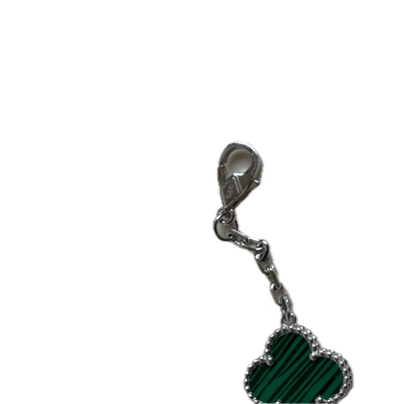 Moissanite & Sterling Silver Green Clover Bracelet main image 1